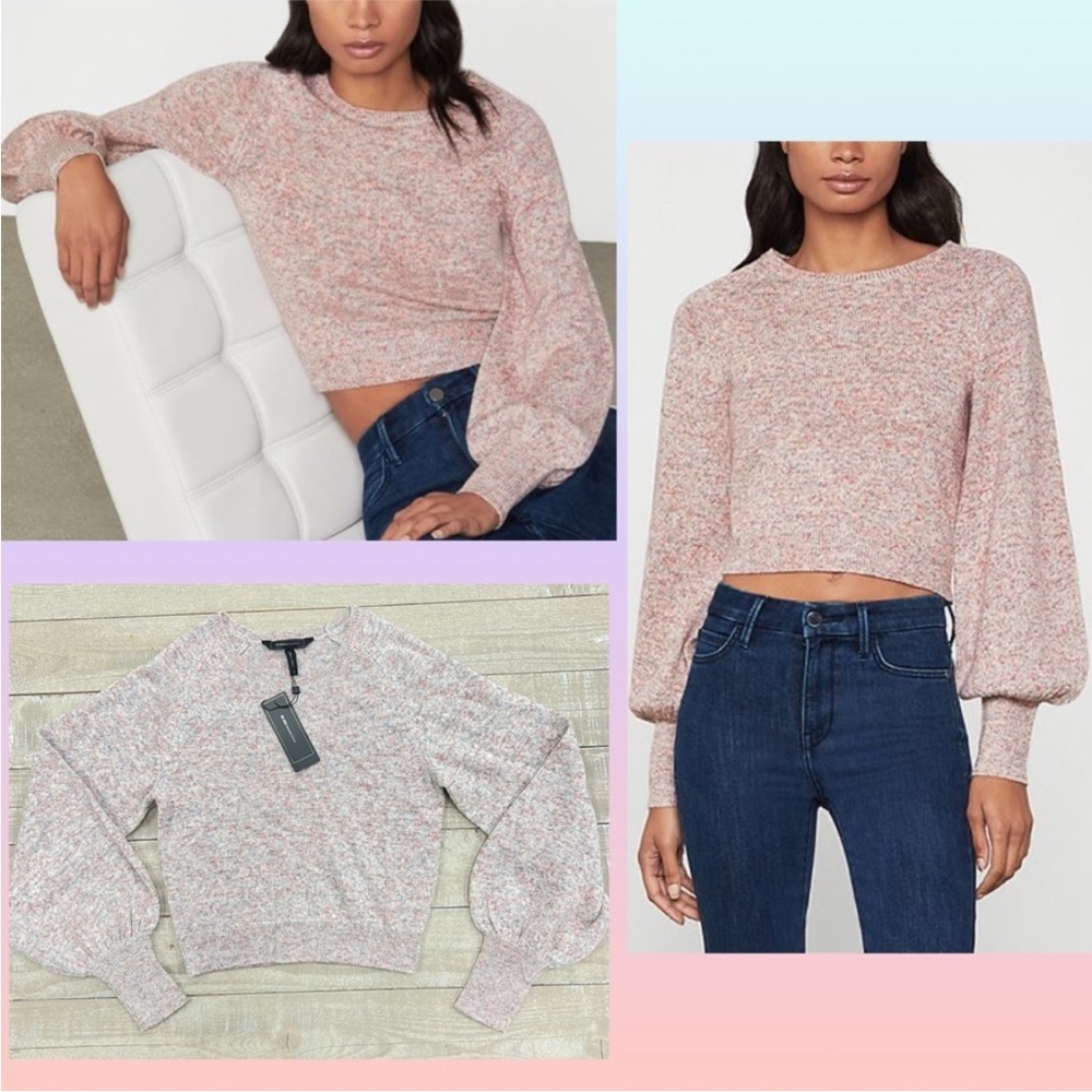 NWT BCBG MAXAZRIA Sweater Wool Blend with balloon arms. Blush. Size Small.